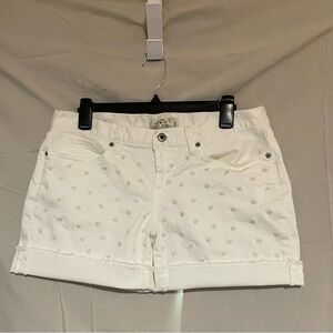 Lucky Brand White Jean Shorts with Cuffed Hem and Stars